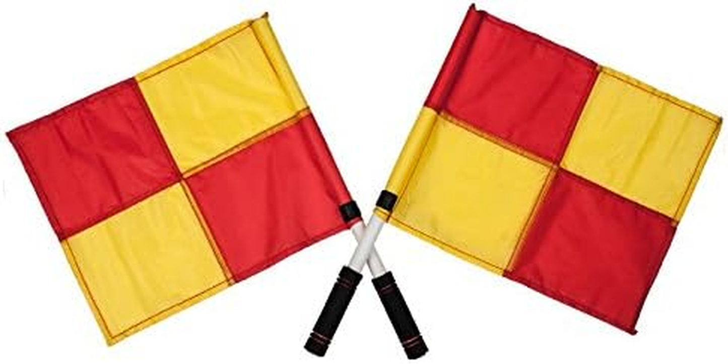 Official Checkered Referee Flags Pair – Soccer, Hockey, Rugby Football Linesman