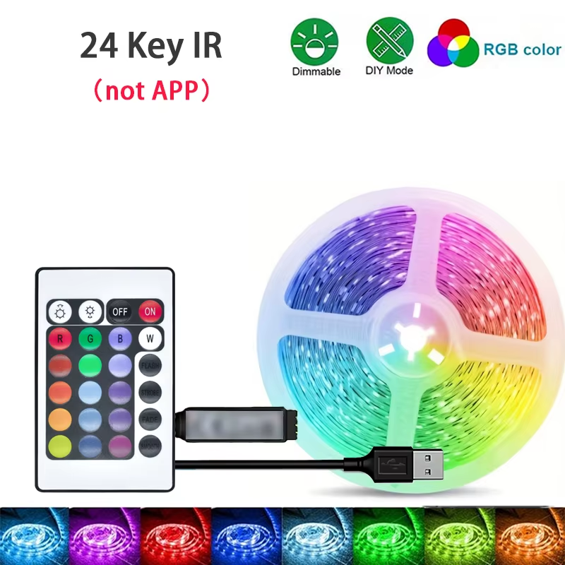 RGB LED Strip Lights 44 Keys APP Music Sync Remote USB 5V Flexible Tape Light