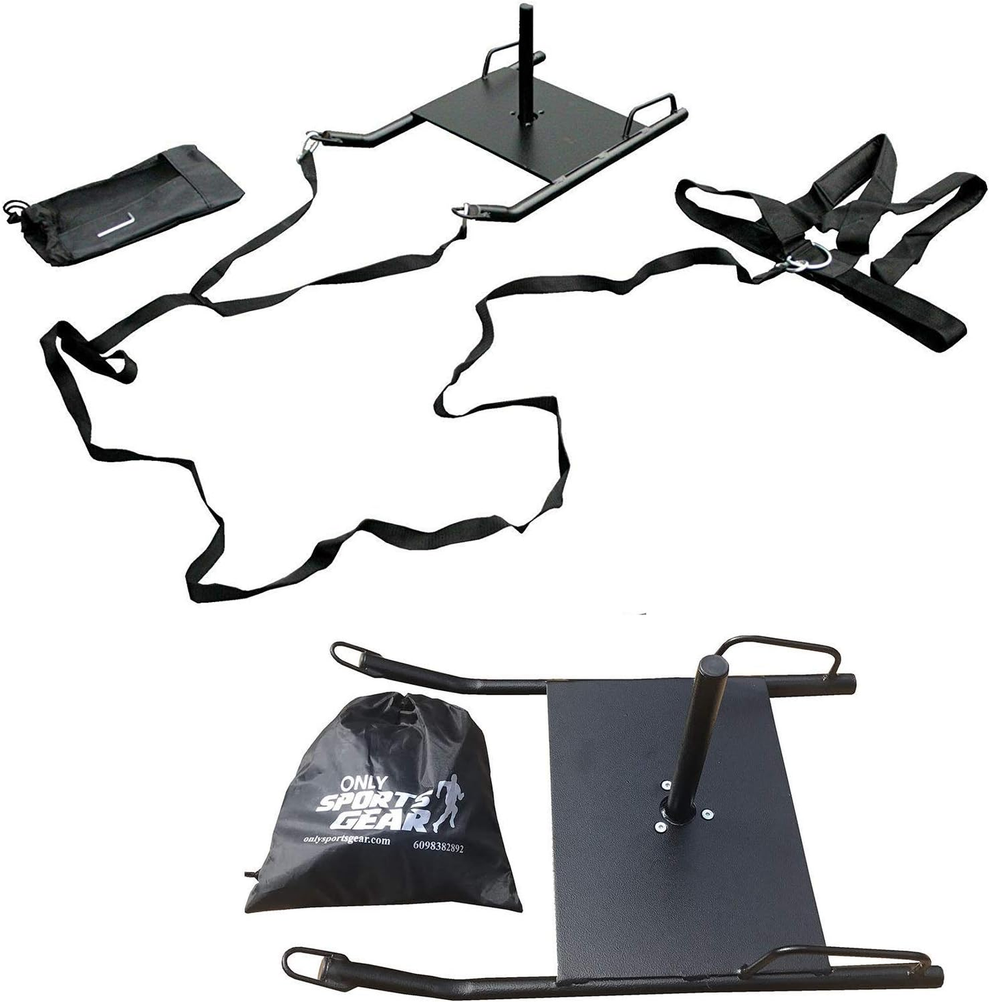 Power Speed Sled with Padded Harness – Weighted Drag Training for Running Sports