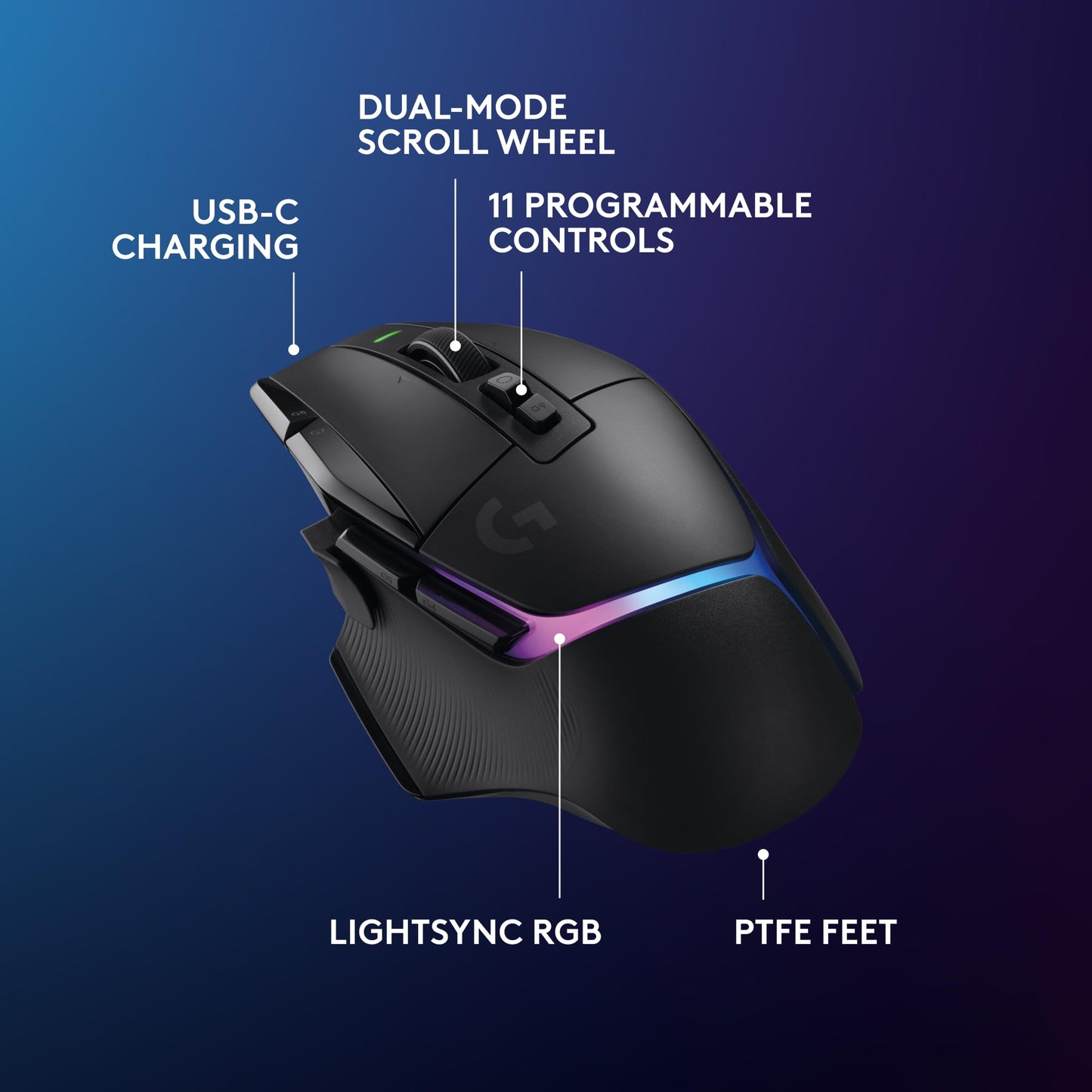 Logitech G502 HERO High Performance Wired Gaming Mouse, HERO 25K Sensor, 25,600 DPI, RGB, Adjustable Weights, 11 Programmable Buttons, On-Board Memory, PC/Mac - Black