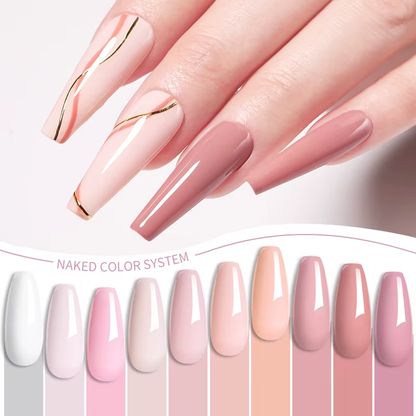 LILYCUTE 6Pcs 7ml Bright Pink UV/LED Gel Polish Set Semi Permanent Nail Art Kit