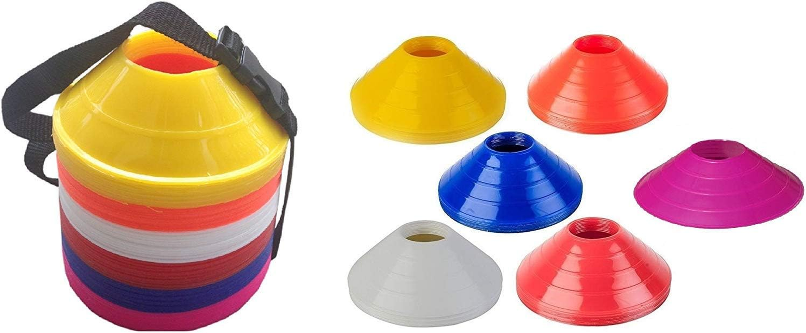 Mini Soccer Cones Set – Agility Training Disc Markers with Shoulder Strap