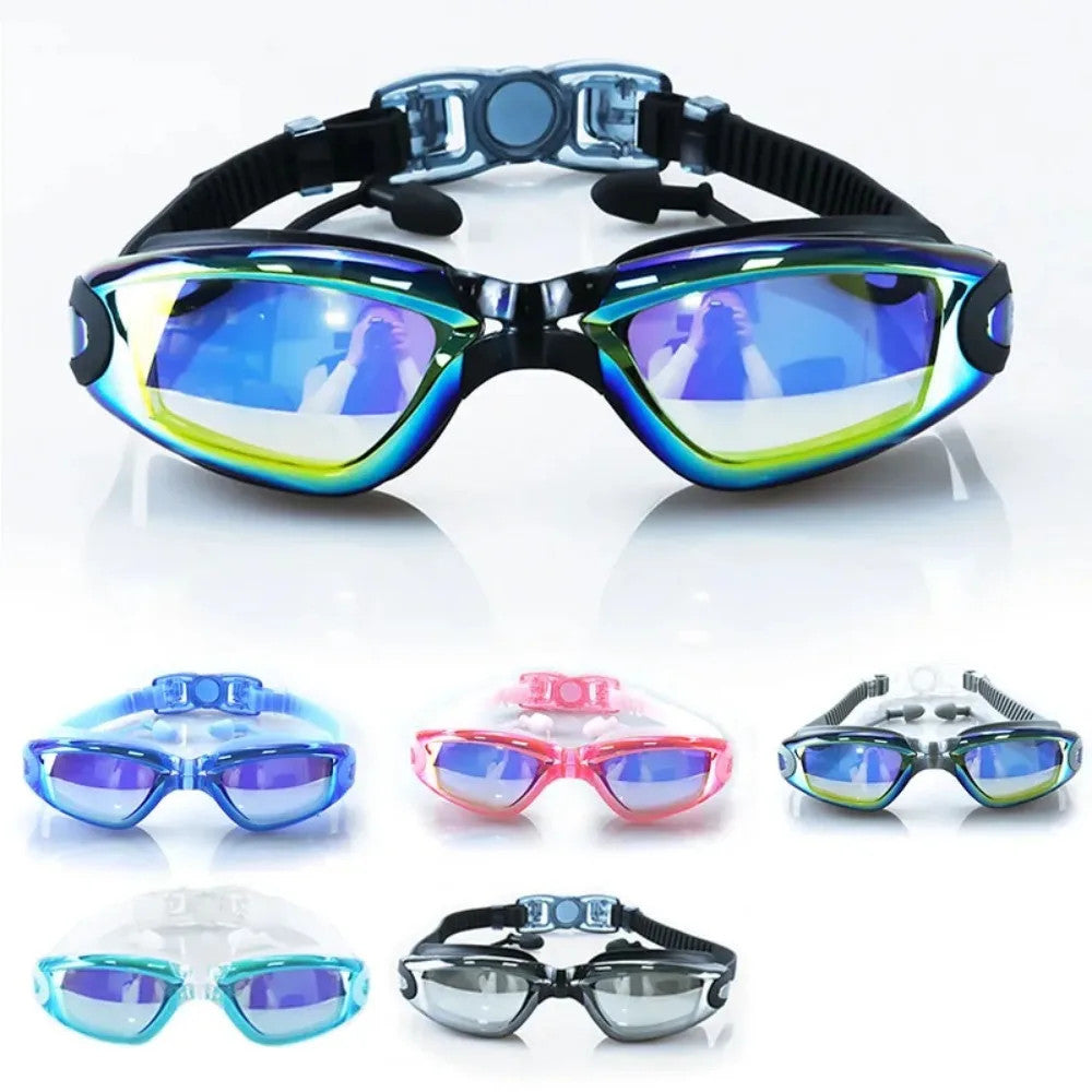 Adult Anti-Fog Swimming Goggles UV Protection Waterproof Swimwear with Earplugs