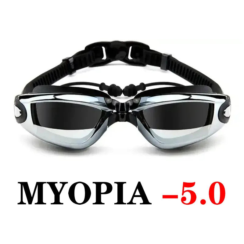 Adult Myopia Swimming Goggles Waterproof Anti-Fog Optical Swim Glasses