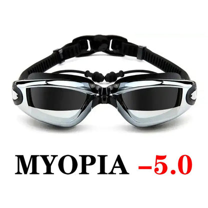 Adult Myopia Swimming Goggles Waterproof Anti-Fog Optical Swim Glasses