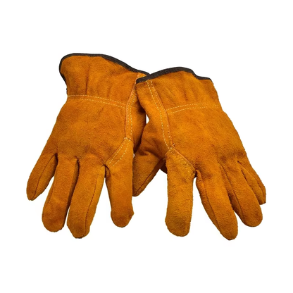 Men’s Cowhide Leather Work Gloves Heavy-Duty Welding Heat-Resistant Safety Glove
