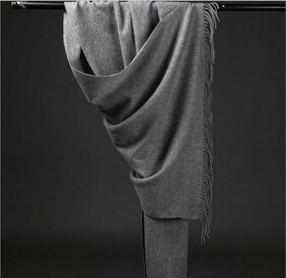 Unisex Oversized 100% Cashmere Blanket Shawl Wrap Scottish Wool Solid Scarf Warm