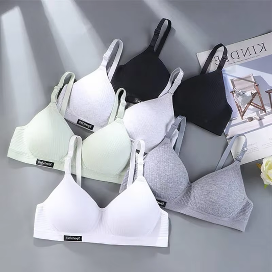 Comfort Cotton Wireless Bra Women AB Cup V-Bra Upward Shaping Underwear