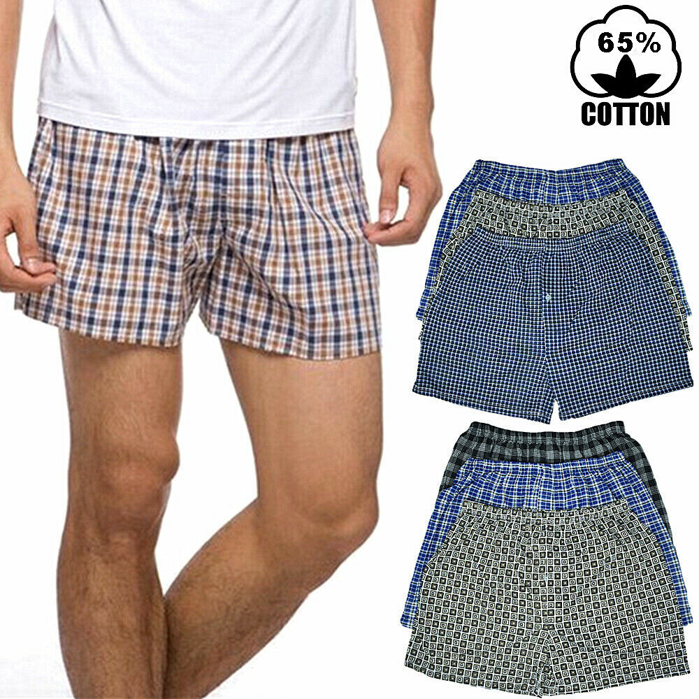 Men’s Boxer Briefs Cotton Underwear – 3 to 12 Pack Plaid Trunks, Sizes M–2XL