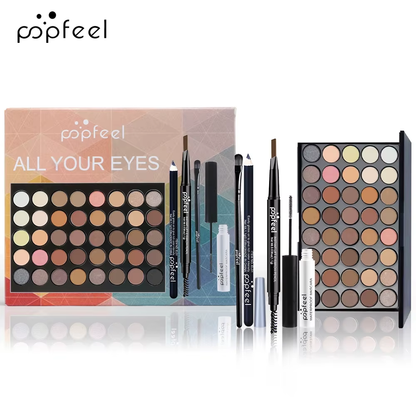 Eye Makeup Set Eyeshadow Palette, Eyeliner, Mascara, Eyebrow Pencil | Tool Box