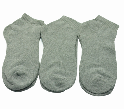 Men’s Ankle Quarter Crew Socks Cotton Low Cut – 3 or 12 Pairs, Size 10–13, Gray