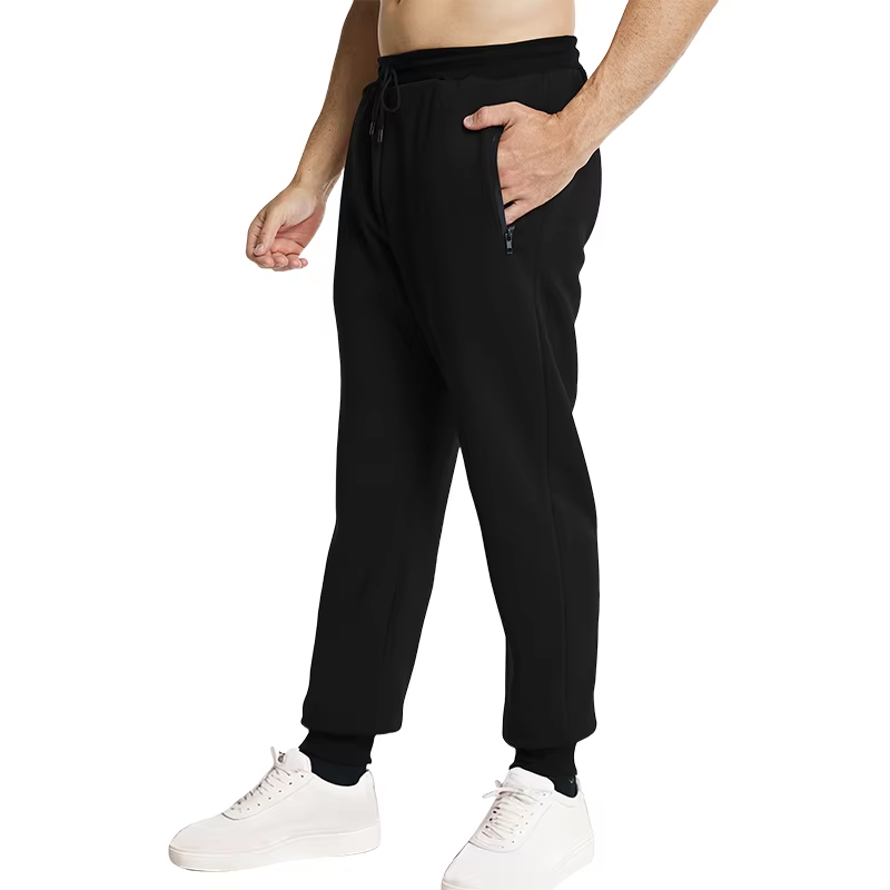 Men’s Sweatpants Joggers Track Pants Side Zipper Pockets Elastic Waist Gym