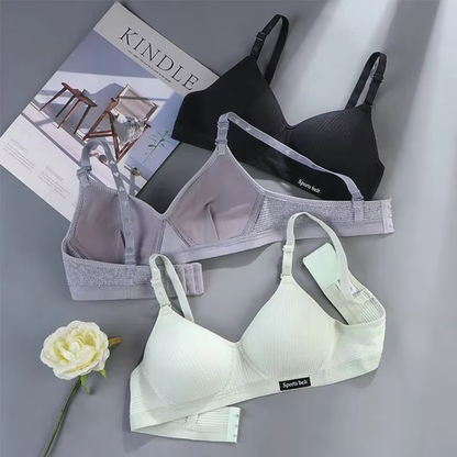 Comfort Cotton Wireless Bra Women AB Cup V-Bra Upward Shaping Underwear