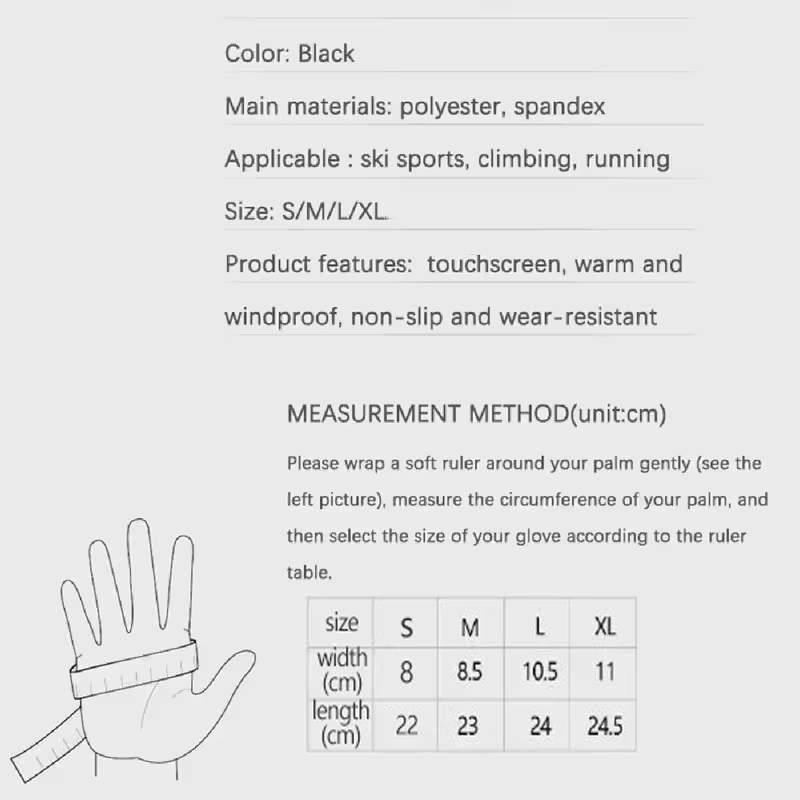 Winter Waterproof Touchscreen Gloves Warm Fleece Windproof Cycling Ski Gloves