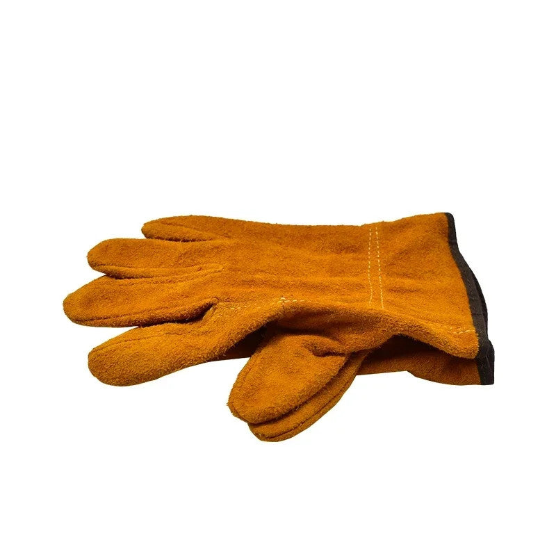 Men’s Cowhide Leather Work Gloves Heavy-Duty Welding Heat-Resistant Safety Glove