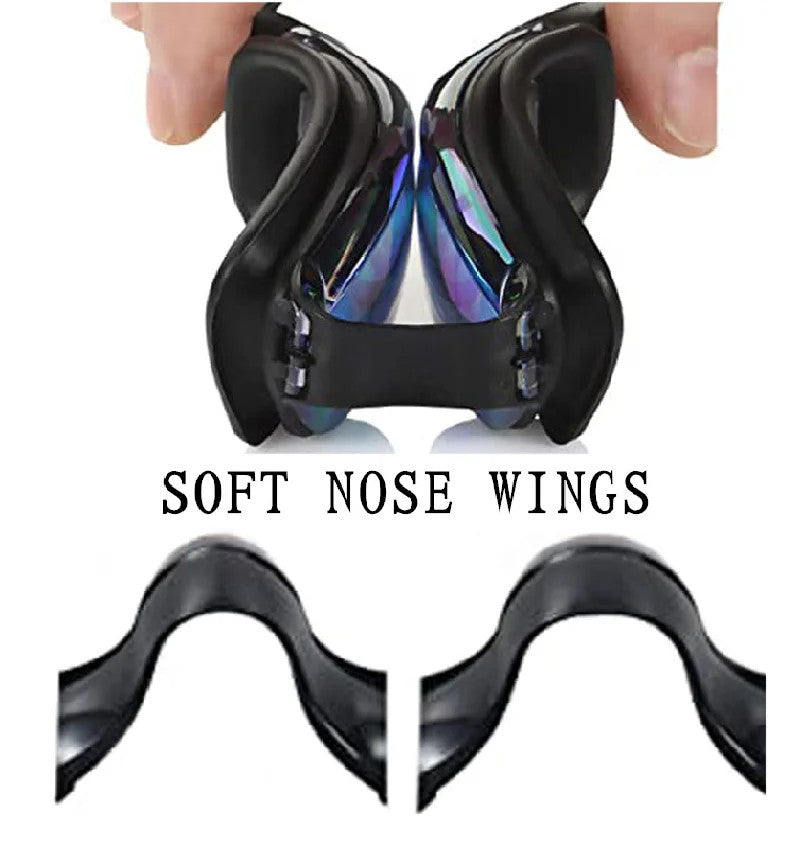 Pro Adult Anti-Fog Swimming Goggles with Earplugs, Leak-Proof UV Eyewear