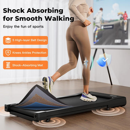 2 in 1 Walking Pad Under Desk Treadmill Portable Electric with Remote Control