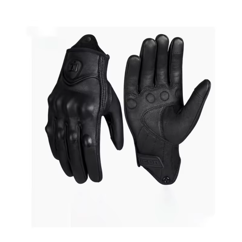 Winter Motorcycle Leather Gloves Men Women Carbon Fiber Breathable Full Finger