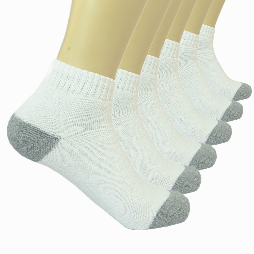 3-12 Pairs Men’s Cotton Sports Socks – Ankle, Quarter & Crew, 2-Tone, Size 9-13