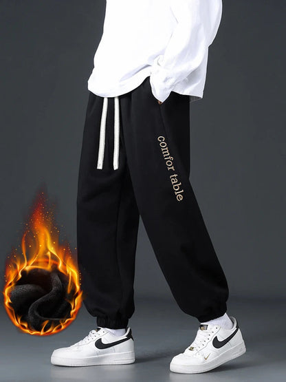 Men’s Winter Fleece Jogger Pants Thick Warm Knitted Sweatpants M–8XL