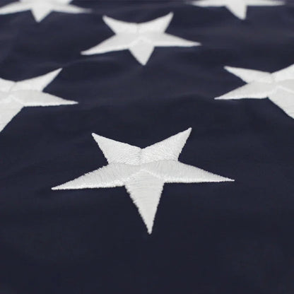 Heavy Duty USA Flag Waterproof Nylon with Embroidered Stars and Sewn Stripes Out