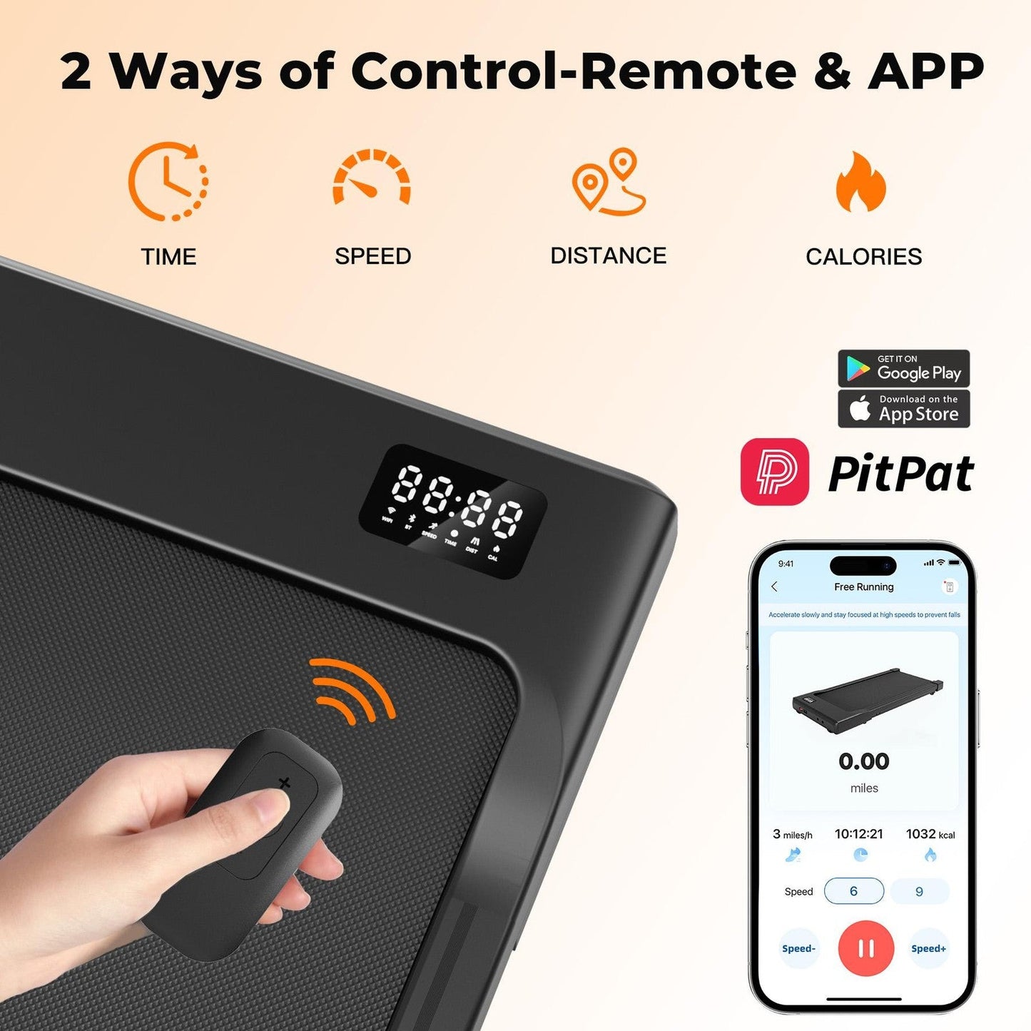 2 in 1 Walking Pad Under Desk Treadmill Portable Electric with Remote Control