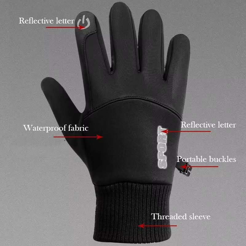 Winter Touchscreen Gloves Men Women Warm Waterproof Windproof Thermal Running