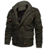 Men’s Fleece-Lined Cargo Jacket Winter Hooded Coat Removable Cotton Liner Warm