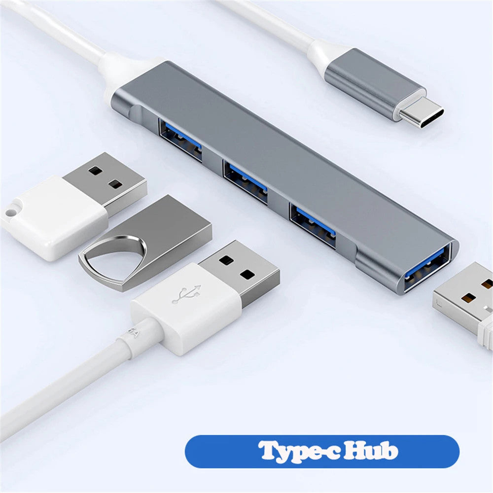 USB 3.0 Hub 4-Port High Speed Type-C Splitter 5Gbps Adapter for PC & Laptop