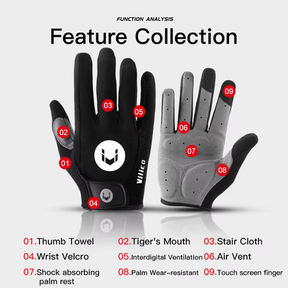 Winter MTB Cycling Gloves Men Touchscreen Long Finger Shockproof Non-Slip Warm