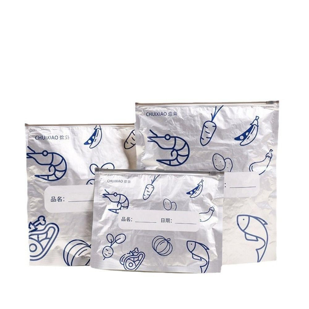 10PCS Aluminum Foil Zip Lock Food Storage Bags | Freezer Stand Up Kitchen Bags