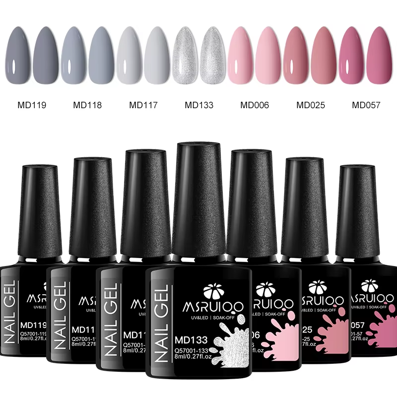7Pcs UV Gel Nail Polish Set Soak Off Long Lasting DIY Manicure Painting Kit Pack