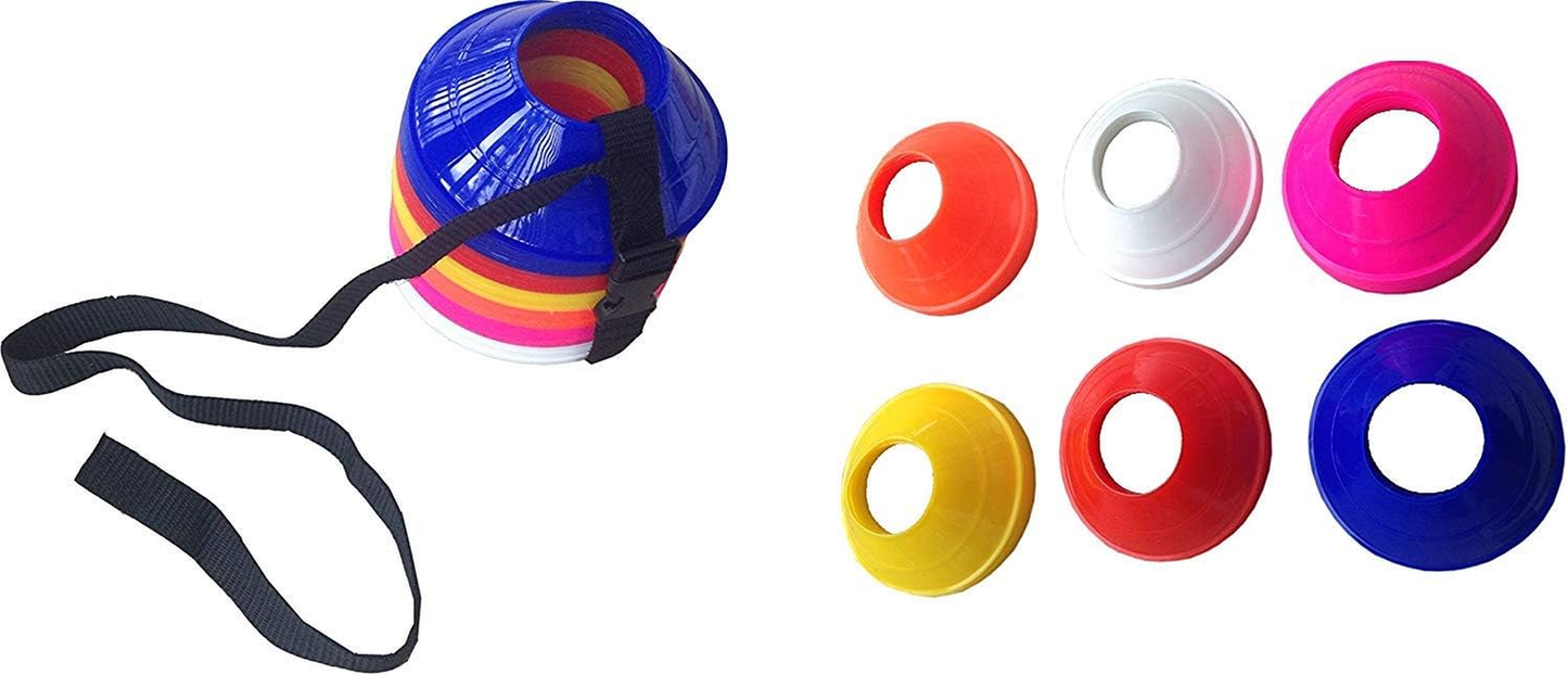 Mini Soccer Cones Set – Agility Training Disc Markers with Shoulder Strap