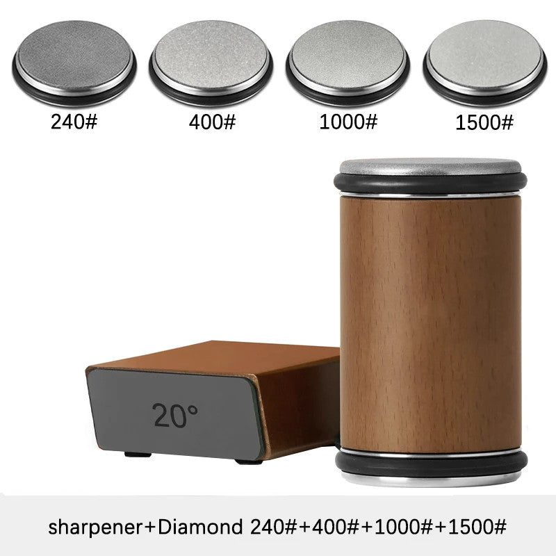 Rolling Knife Sharpener Double Sided Diamond Sharpening Stone 15/20° Degree Magn
