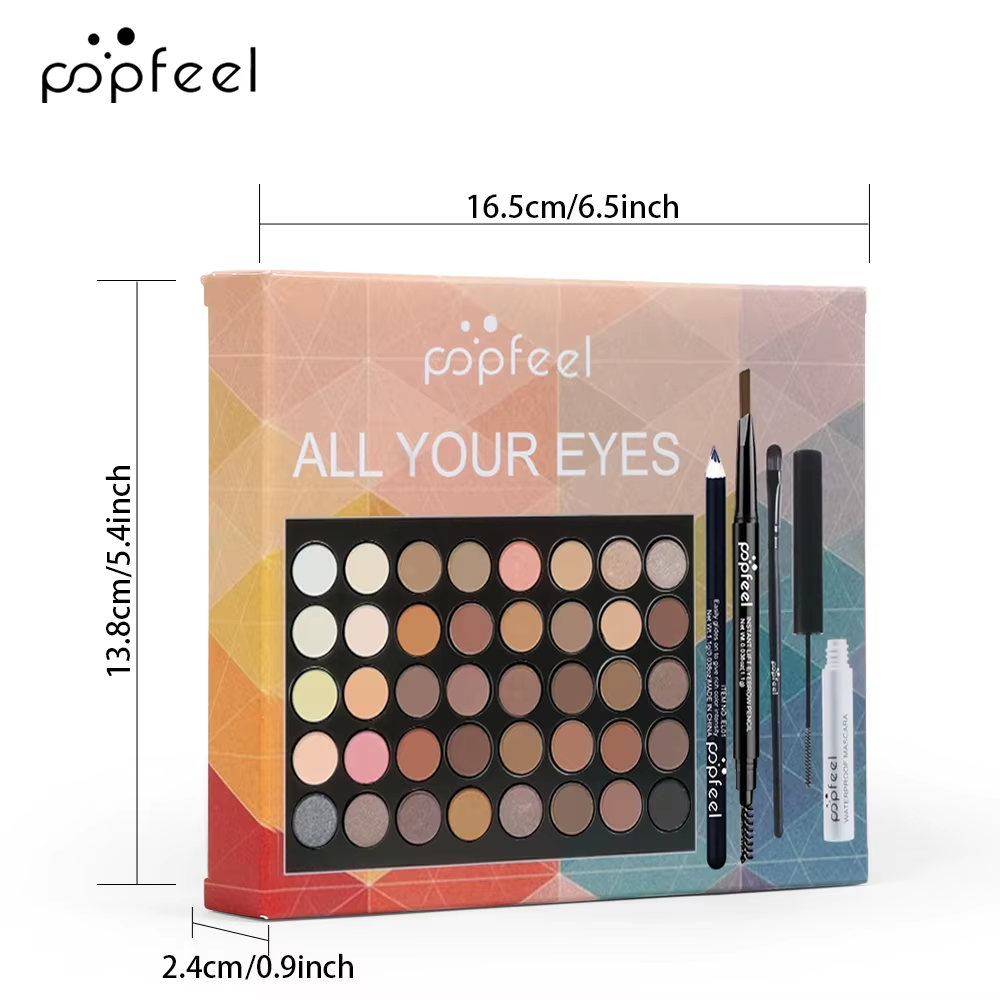 Eye Makeup Set Eyeshadow Palette, Eyeliner, Mascara, Eyebrow Pencil | Tool Box