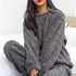 Women’s Soft Coral Velvet Jacquard Pajama Set Warm Winter Cozy Loungewear