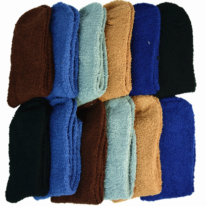 Men’s Winter Warm Slipper Socks – 6 Pairs, Soft Fuzzy House Socks, Size 10–13