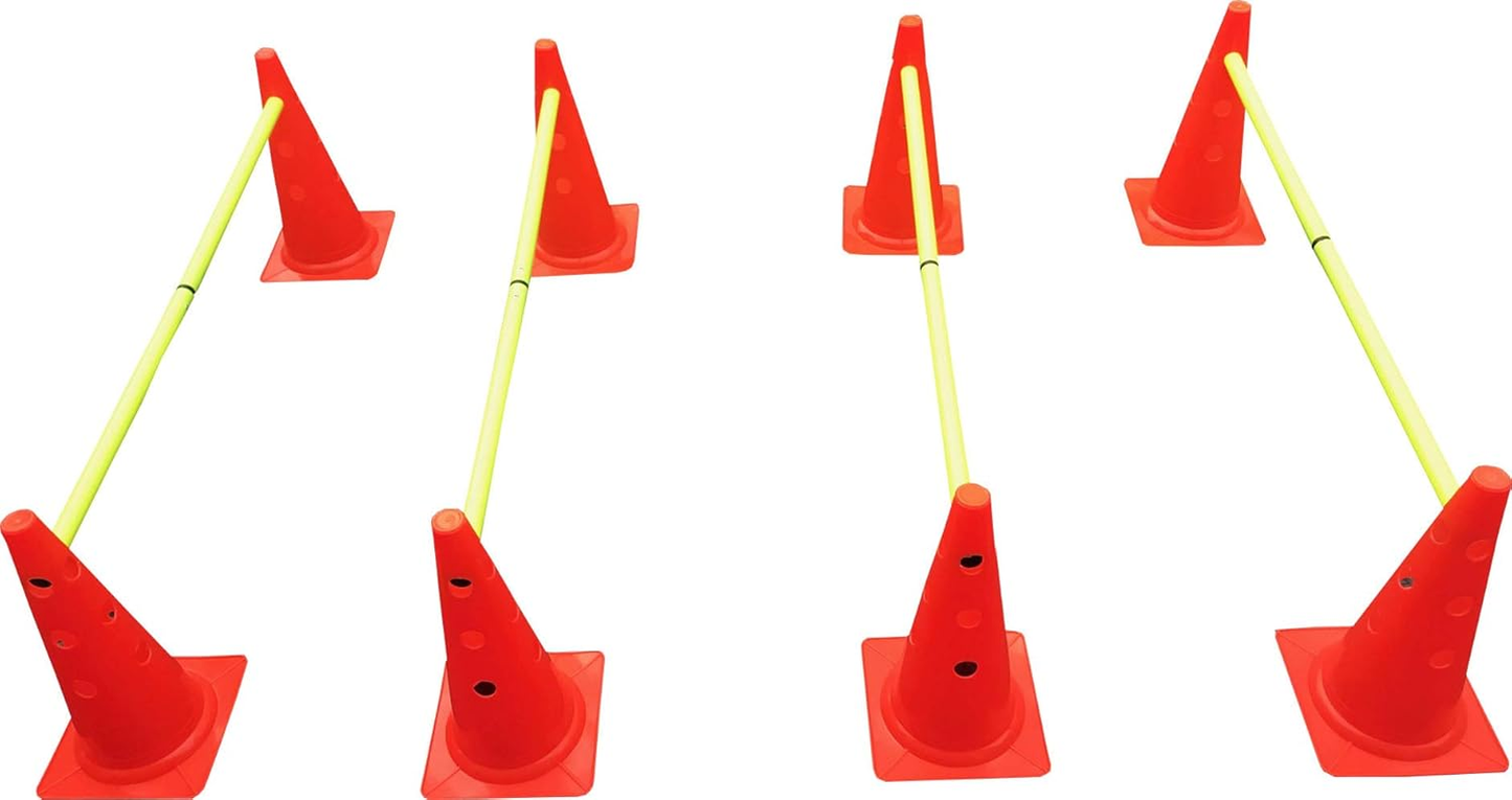 Speed & Agility Training Hurdles Set – 8 Cones & 4 Poles for Soccer & Sports