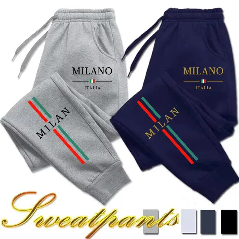 Milan City Print Jogger Pants Unisex Autumn Winter Casual Sports Sweatpants