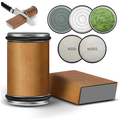 Rolling Knife Sharpener Double Sided Diamond Sharpening Stone 15/20° Degree Magn