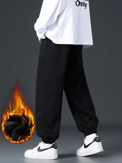 Men’s Winter Fleece Jogger Pants Thick Warm Knitted Sweatpants M–8XL