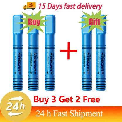 5D Waterproof Mascara Black Silk Fiber Lengthening Thick Curl Makeup Eyelash