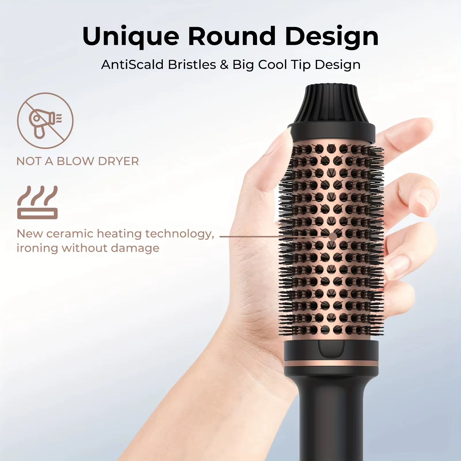 Hair Curler Straightener Hot Comb Heated Brush Anti-Scald Christmas Gift