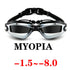 Adult Myopia Swimming Goggles Waterproof Anti-Fog Optical Swim Glasses