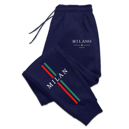 Milan City Print Jogger Pants Unisex Autumn Winter Casual Sports Sweatpants