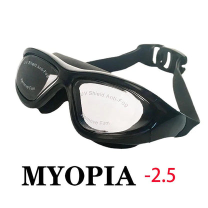 Adult Myopia Swimming Goggles Waterproof Anti-Fog Optical Swim Glasses
