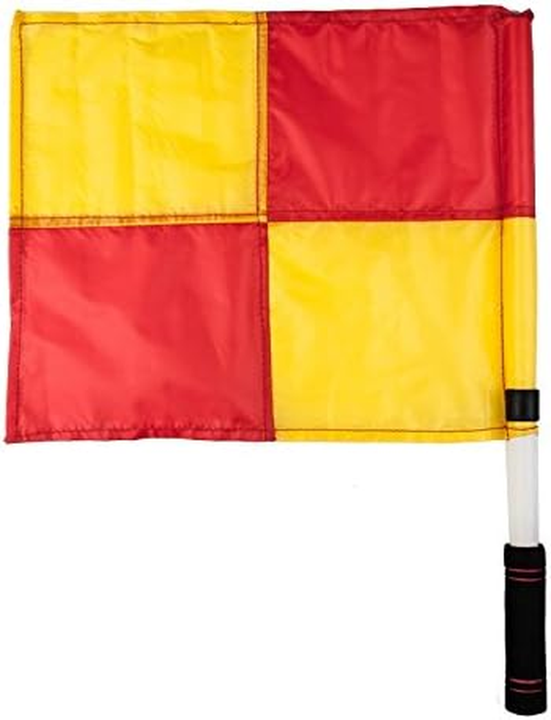 Official Checkered Referee Flags Pair – Soccer, Hockey, Rugby Football Linesman