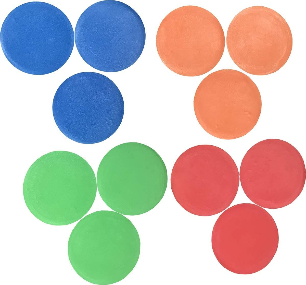 Set of 12 Flat Rubber Disc Spot Markers Cones 8" Diameter with Carry Bag