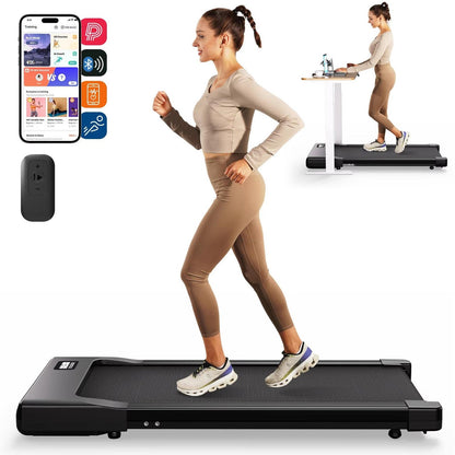 2 in 1 Walking Pad Under Desk Treadmill Portable Electric with Remote Control