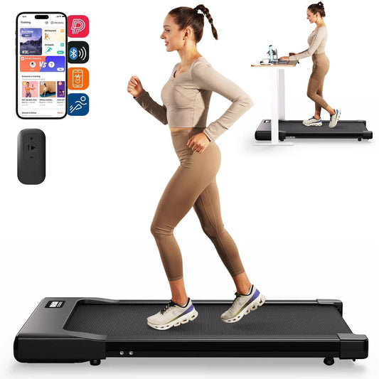 2 in 1 Walking Pad Under Desk Treadmill Portable Electric with Remote Control